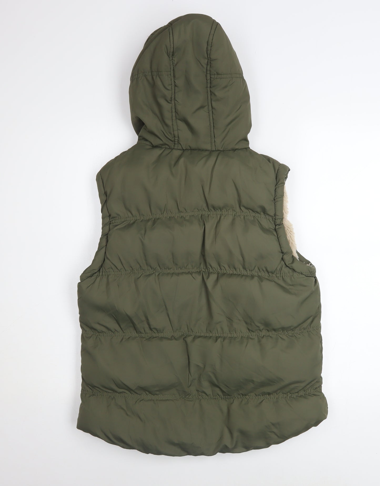 Denim Co Women Green Puffer Hooded Waistcoat Size 14