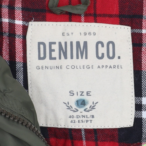 Denim Co Women Green Puffer Hooded Waistcoat Size 14