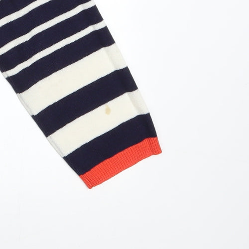 Marks and Spencer Women’s Blue Striped V-Neck Jumper Size 12