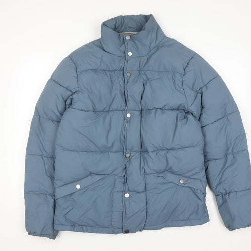 EASY Women Blue Puffer Jacket M Polyamide Polyester Lined Winter Coat