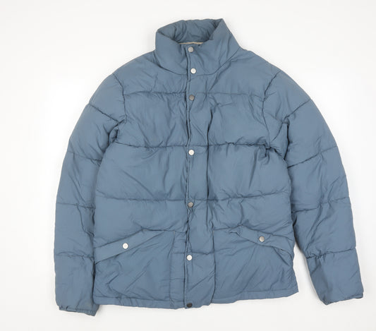 EASY Women Blue Puffer Jacket M Polyamide Polyester Lined Winter Coat