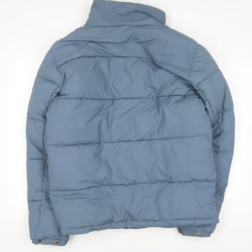 EASY Women Blue Puffer Jacket M Polyamide Polyester Lined Winter Coat