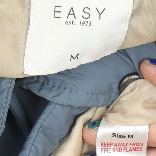 EASY Women Blue Puffer Jacket M Polyamide Polyester Lined Winter Coat