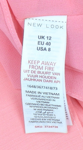 New Look Women’s Pink V-Neck Camisole Top Size 12