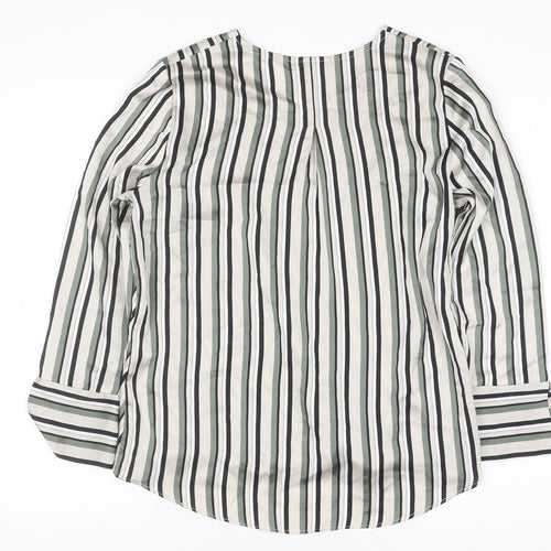 Wallis Petite Women's Multicoloured Striped Wrap Blouse UK 12