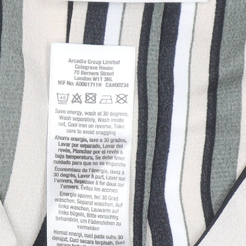 Wallis Petite Women's Multicoloured Striped Wrap Blouse UK 12