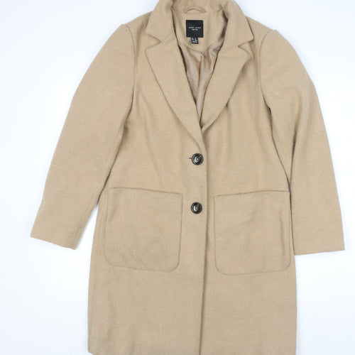 New Look Petite Women's Beige Mid-Length Overcoat Size 8