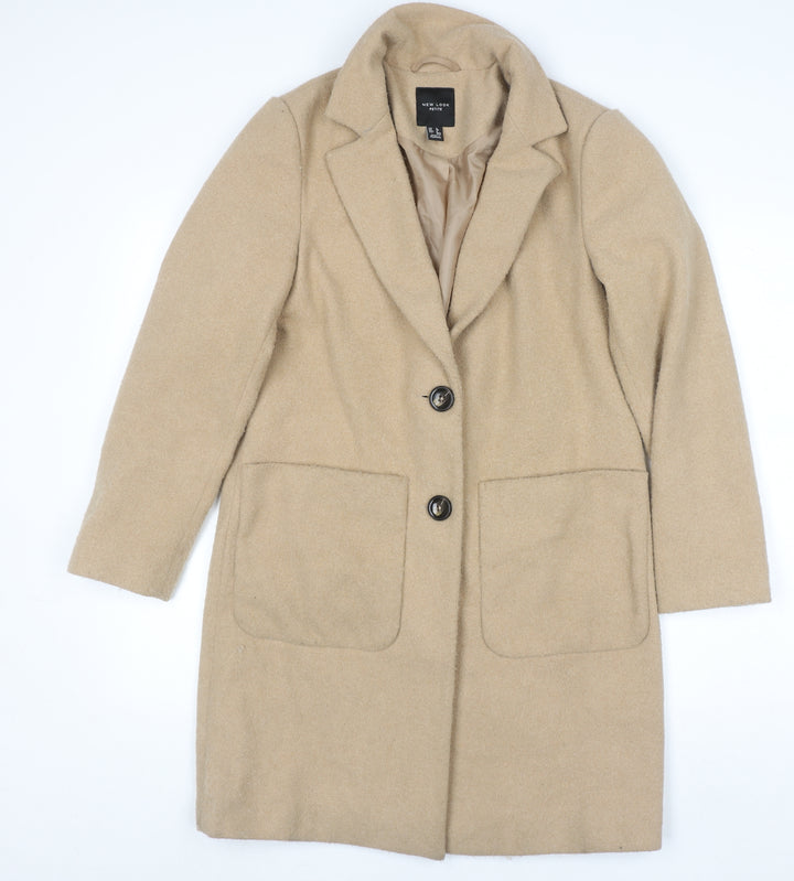 New Look Petite Women's Beige Mid-Length Overcoat Size 8