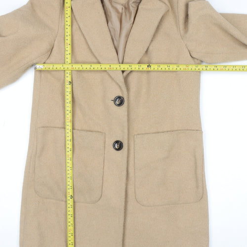 New Look Petite Women's Beige Mid-Length Overcoat Size 8