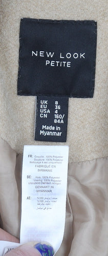 New Look Petite Women's Beige Mid-Length Overcoat Size 8