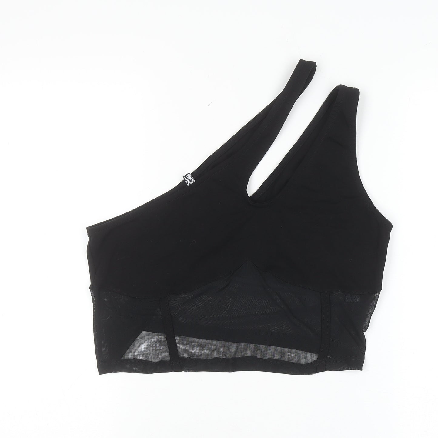 ASOS Women Black One Shoulder Mesh Camisole Top Size 16