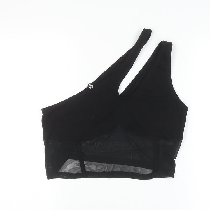 ASOS Women Black One Shoulder Mesh Camisole Top Size 16