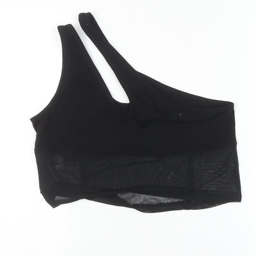 ASOS Women Black One Shoulder Mesh Camisole Top Size 16