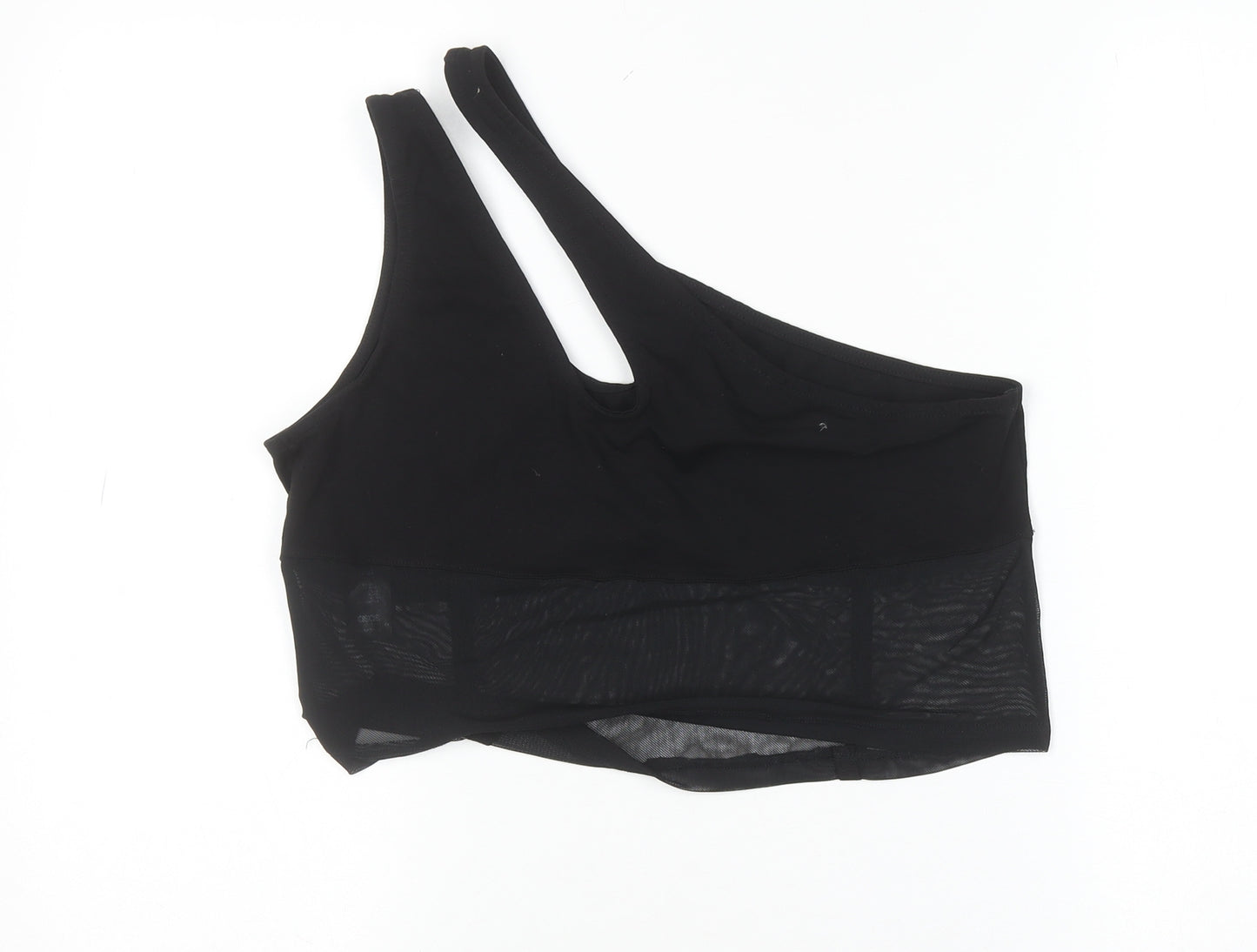 ASOS Women Black One Shoulder Mesh Camisole Top Size 16