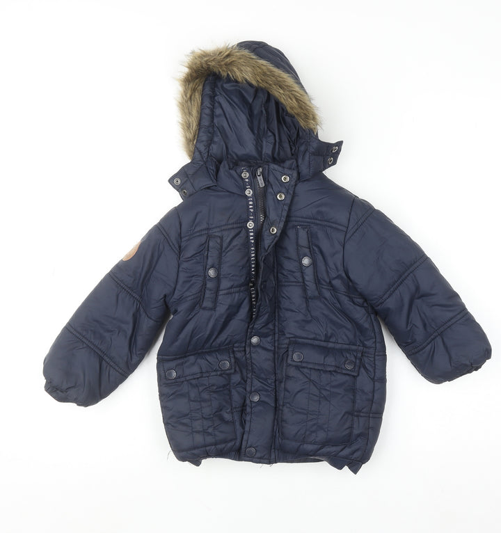 Firetrap Unisex Baby Blue Hooded Puffer Jacket 18-24 Months Winter Coat