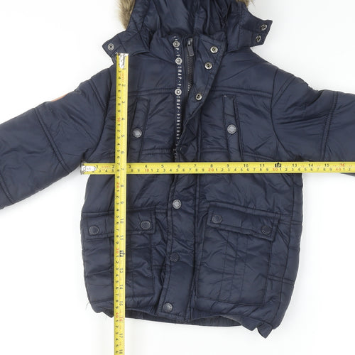 Firetrap Unisex Baby Blue Hooded Puffer Jacket 18-24 Months Winter Coat