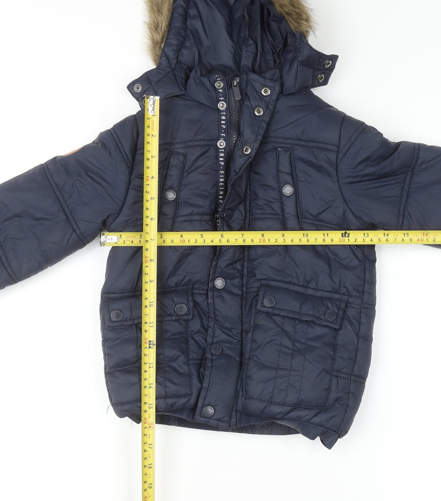 Firetrap Unisex Baby Blue Hooded Puffer Jacket 18-24 Months Winter Coat
