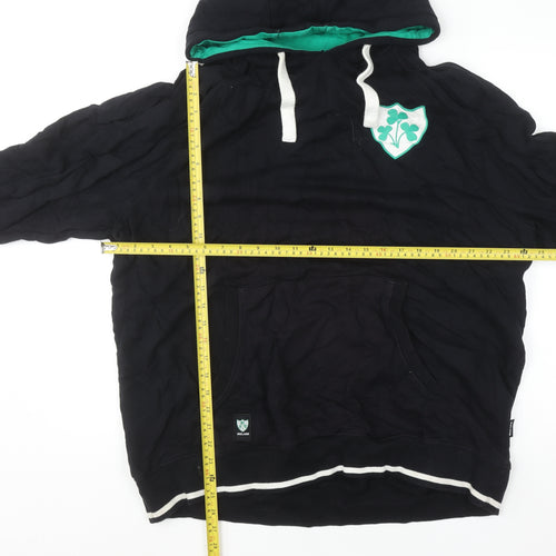Ireland Classics Men's Black 2XL Pullover Hoodie with Shamrock Logo