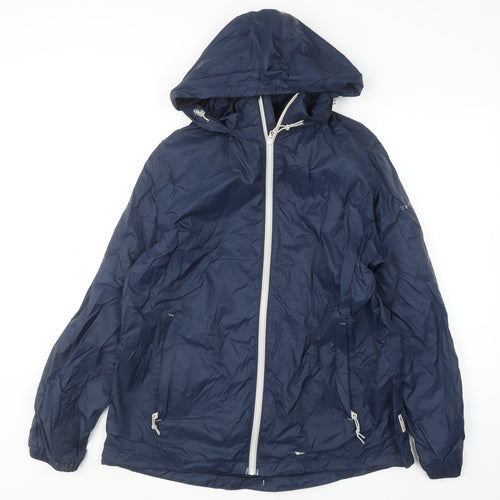 Trespass Womens Blue XL Waterproof Hooded Rain Coat Jacket