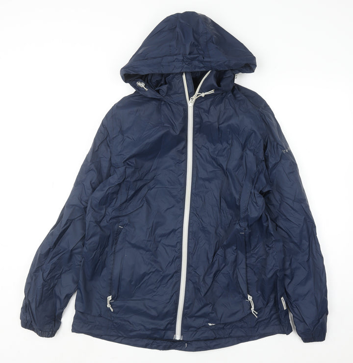 Trespass Womens Blue XL Waterproof Hooded Rain Coat Jacket