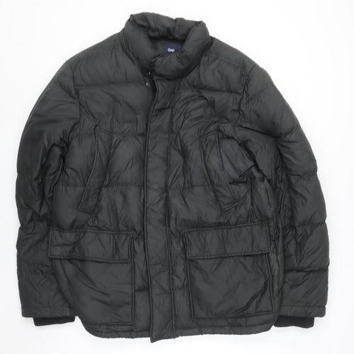 Gap Womens Black L Puffer Jacket Down Insulated Nylon Winter Coat