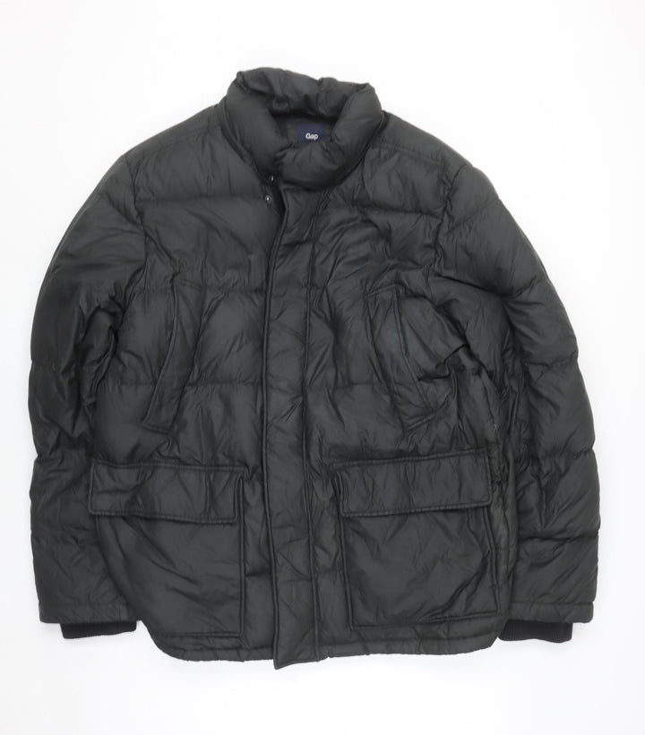 Gap Womens Black L Puffer Jacket Down Insulated Nylon Winter Coat