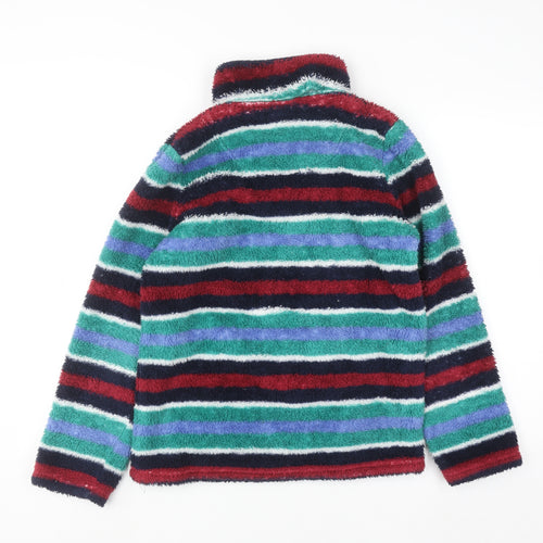 Joules Girls Multicoloured Striped Fleece Sweatshirt 11-12 Years 1/2 Zip
