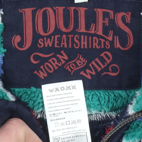 Joules Girls Multicoloured Striped Fleece Sweatshirt 11-12 Years 1/2 Zip