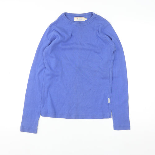Paco Women's Blue Crew Neck Cotton Long Sleeve Pullover Jumper S