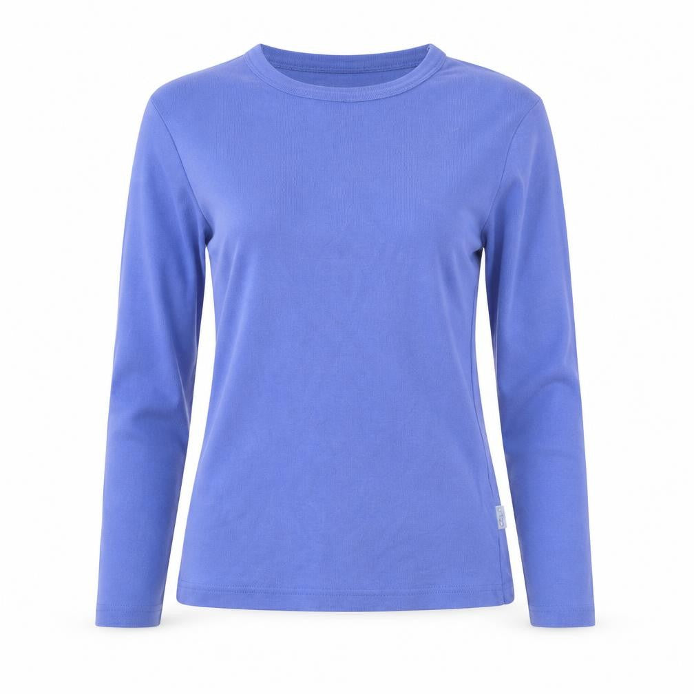 Front view of Paco Women's Blue Crew Neck Cotton Long Sleeve jumper S