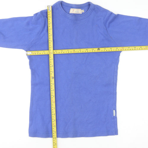 Paco Women's Blue Crew Neck Cotton Long Sleeve Pullover Jumper S