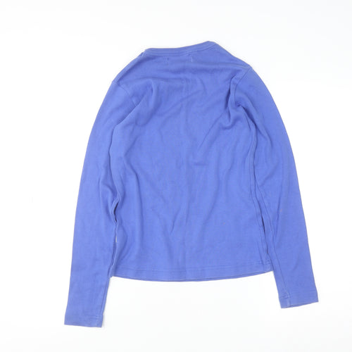 Paco Women's Blue Crew Neck Cotton Long Sleeve Pullover Jumper S