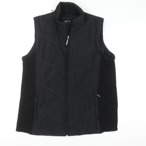 Dash Women's Black Size 14 Quilted Zip Waistcoat Bodywarmer
