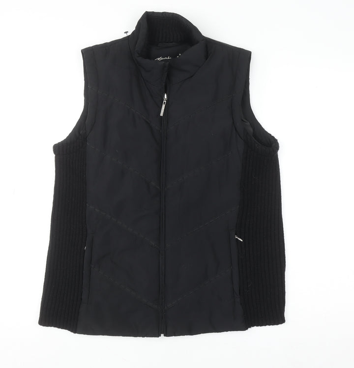 Dash Women's Black Size 14 Quilted Zip Waistcoat Bodywarmer