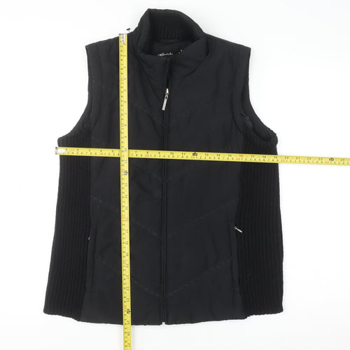 Dash Women's Black Size 14 Quilted Zip Waistcoat Bodywarmer