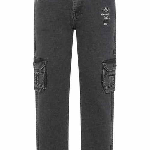 Stylebeee Boys Black Straight Fit Cargo Jeans 10 Years Cotton Denim