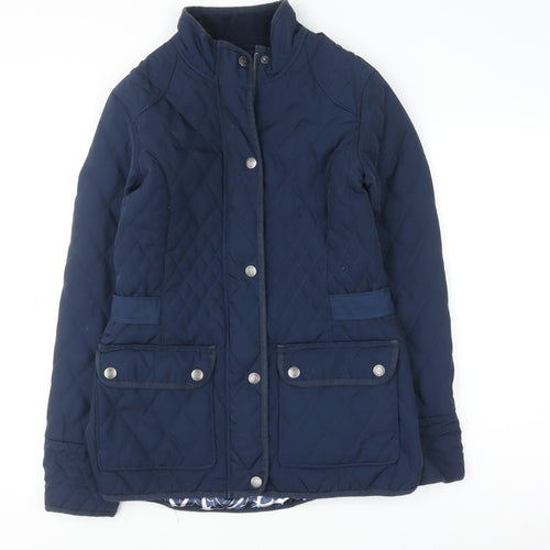 Crew Clothing Co. Women’s Blue Quilted Mid-Length Jacket Size 10