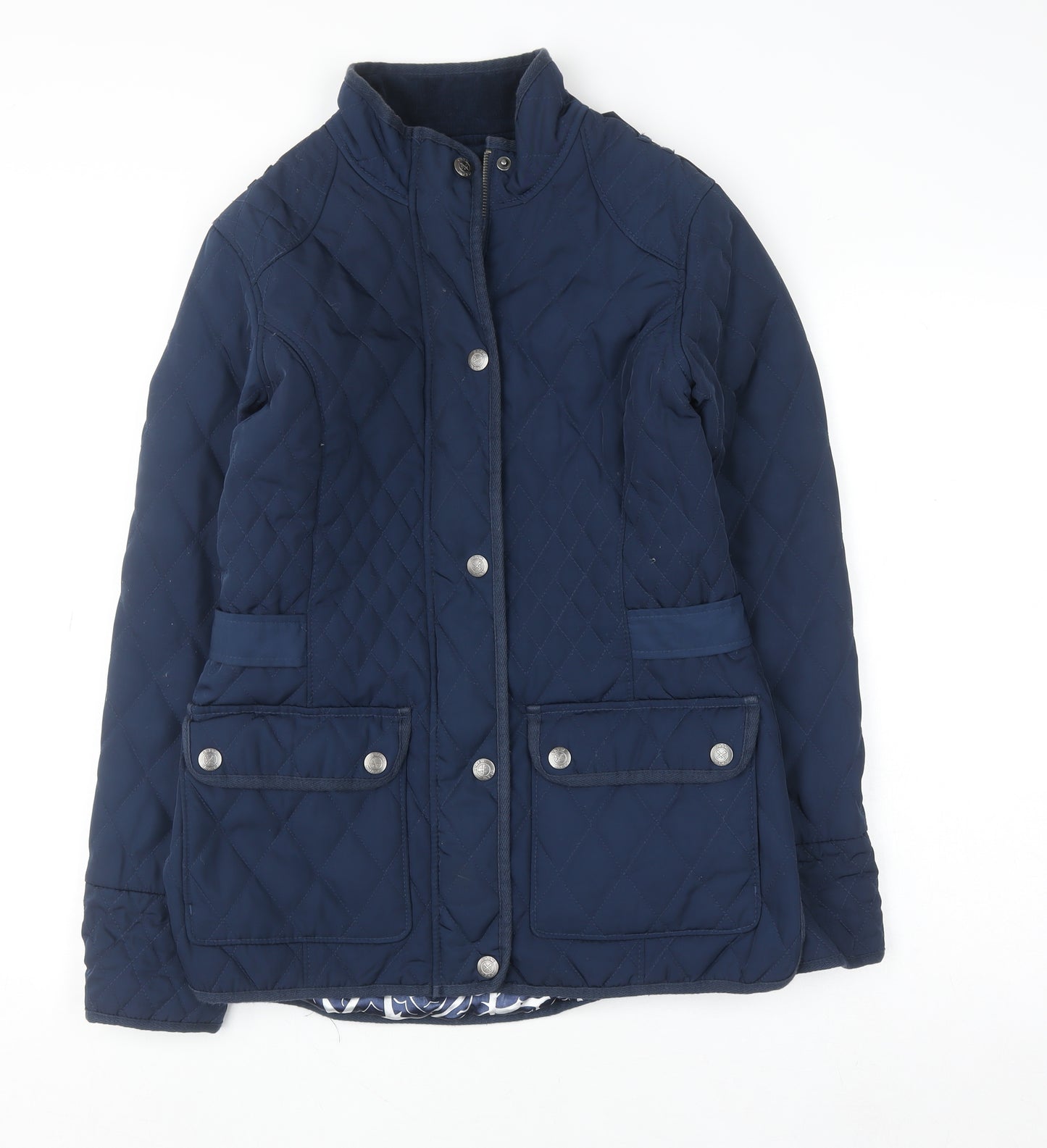 Crew Clothing Co. Women’s Blue Quilted Mid-Length Jacket Size 10