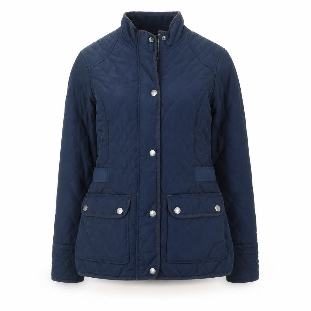 Crew Clothing Co. Women’s Blue Quilted Mid-Length Jacket Size 10