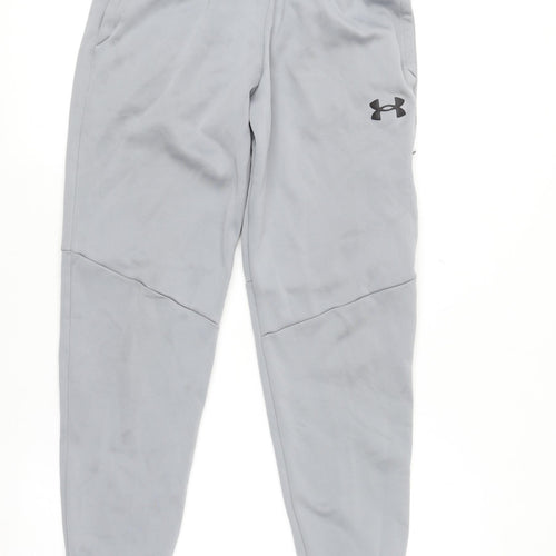 Under Armour Boys Grey XL Jogger Sweatpants Activewear with Zip Pocket