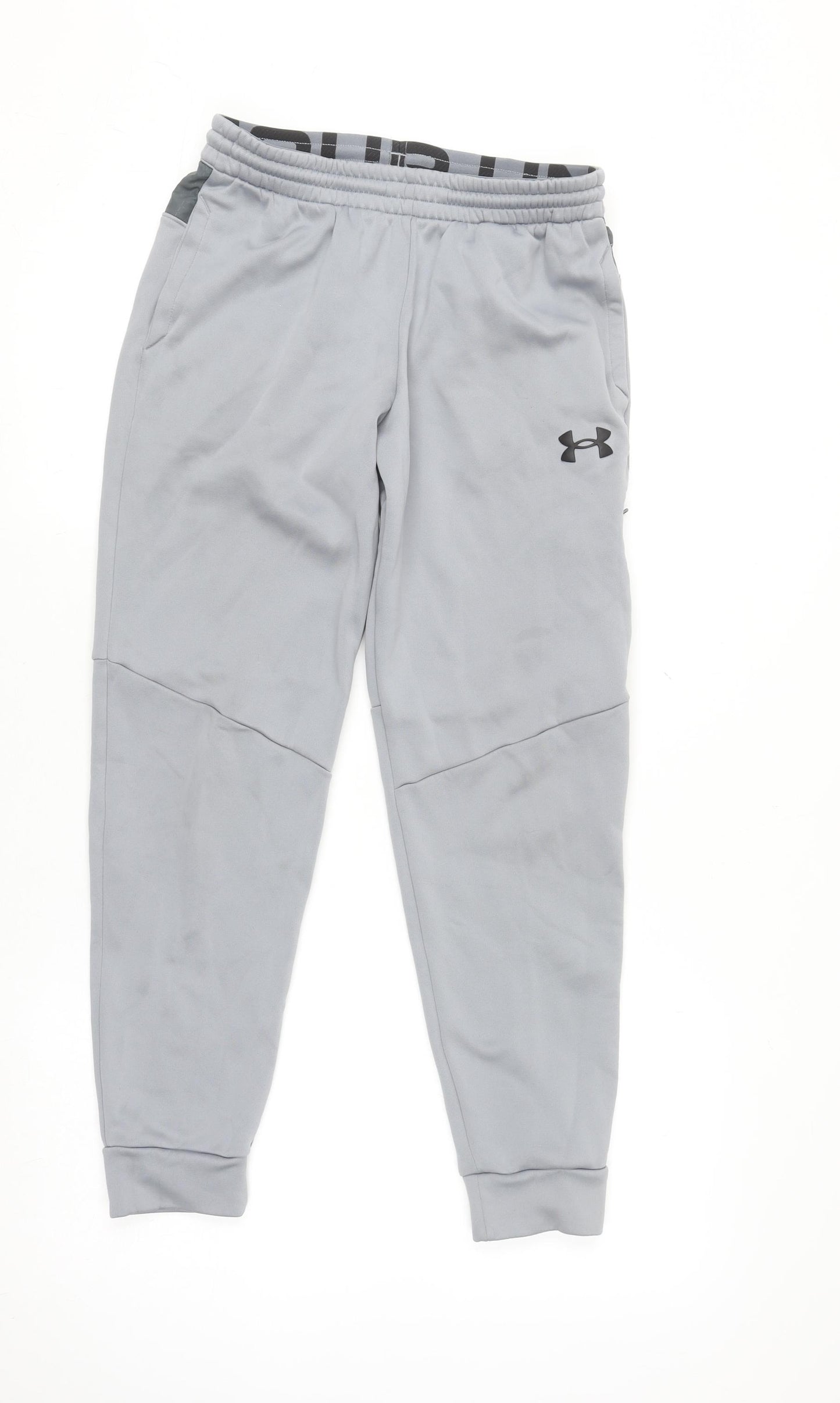 Under Armour Boys Grey XL Jogger Sweatpants Activewear with Zip Pocket