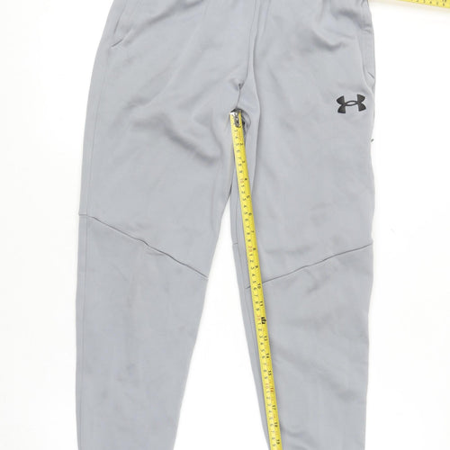 Under Armour Boys Grey XL Jogger Sweatpants Activewear with Zip Pocket