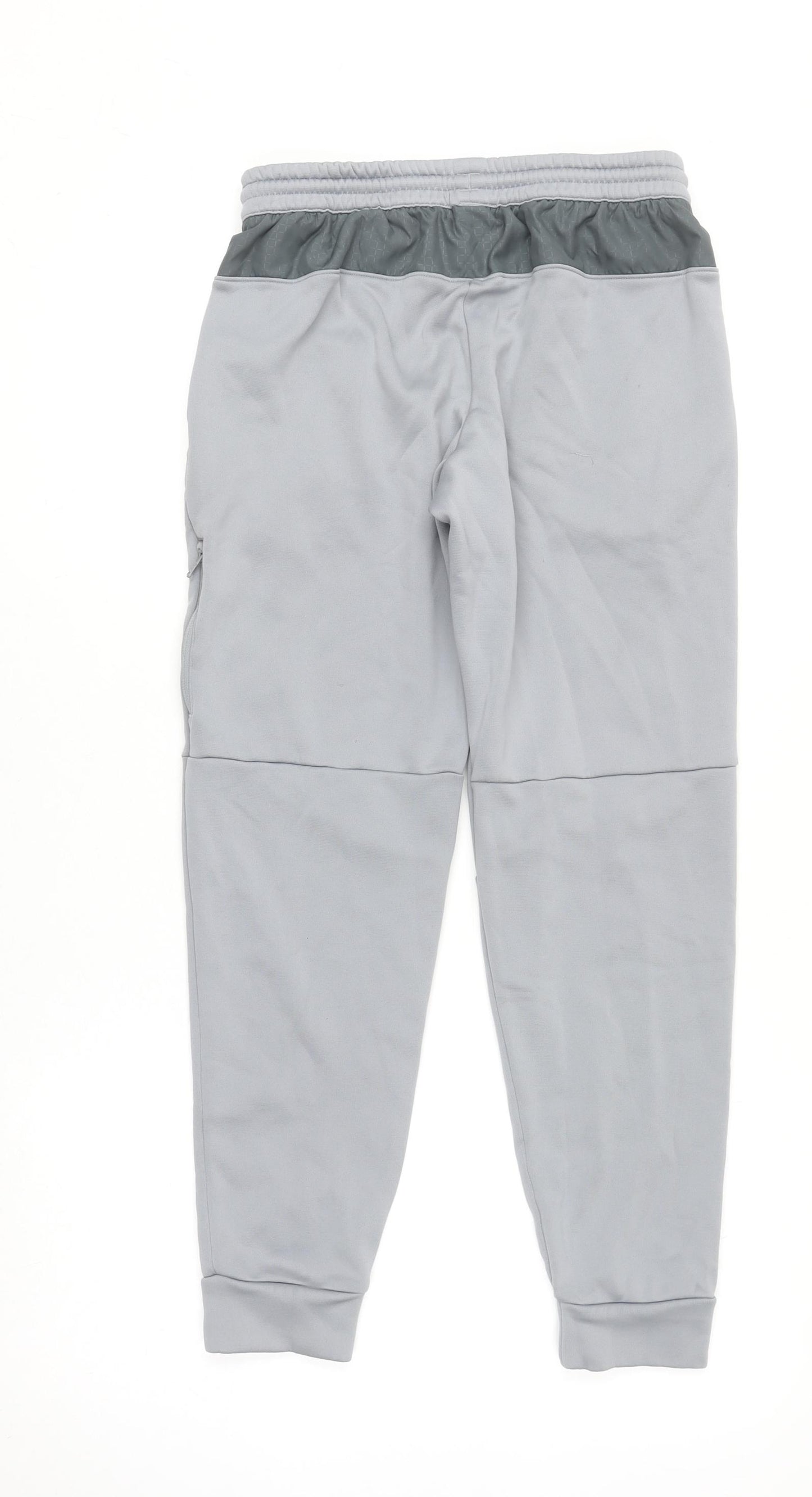 Under Armour Boys Grey XL Jogger Sweatpants Activewear with Zip Pocket