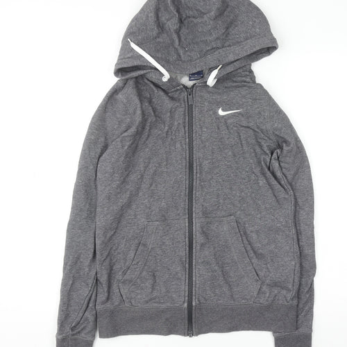 Nike Mens Grey Full Zip Hoodie Size M Long Sleeve Cotton Blend