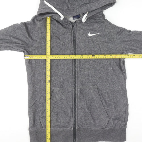 Nike Mens Grey Full Zip Hoodie Size M Long Sleeve Cotton Blend