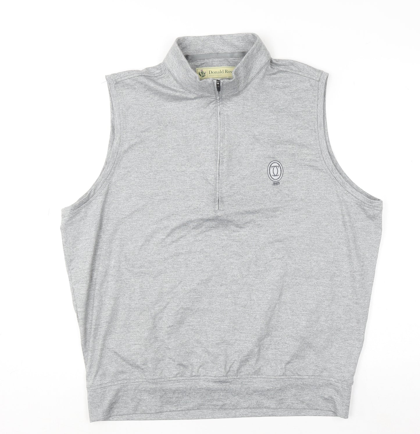 Donald Ross Men's Grey Sleeveless 1/2 Zip Golf Top Size M