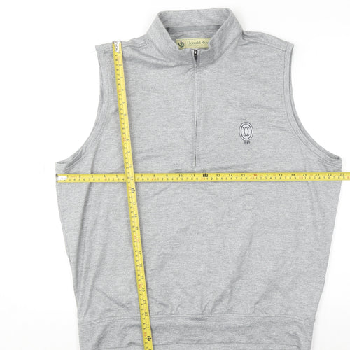 Donald Ross Men's Grey Sleeveless 1/2 Zip Golf Top Size M