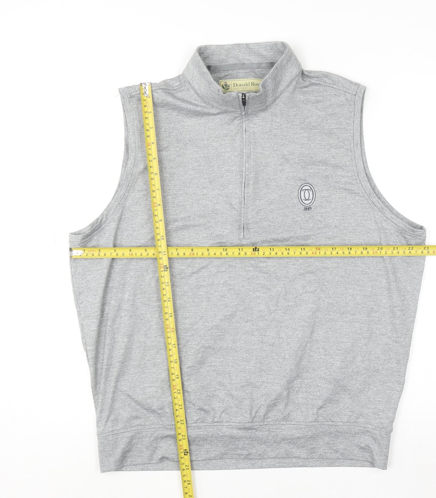 Donald Ross Men's Grey Sleeveless 1/2 Zip Golf Top Size M