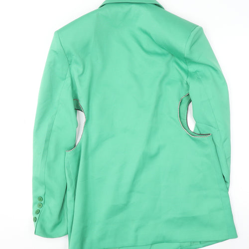 PrettyLittleThing Women’s Green Blazer Size 8 Lined Single-Breasted Jacket