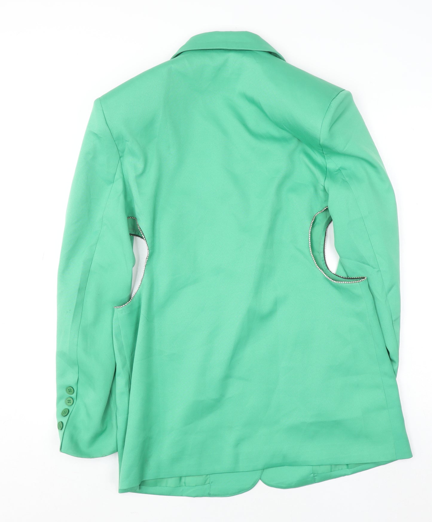 PrettyLittleThing Women’s Green Blazer Size 8 Lined Single-Breasted Jacket